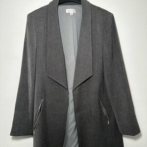 Tahari Elegant Gray Lightweight Jacket | Chic Workwear Blazer Coat - Worn Once
